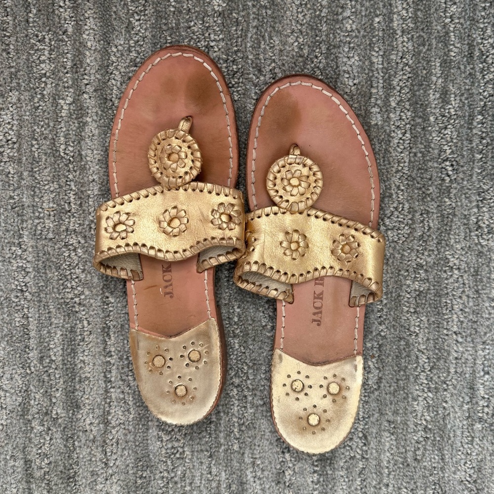 Jack Rogers Women's Flat Sandals, Gold, Size 7